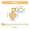 40Pcs Rack Plating Brass Curb Chain Extender KK-DC0004-26-2
