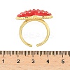 Heart Brass with Enamel Cuff Rings for Women RJEW-A069-10G-5