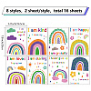 8 Sheets 8 Styles PVC Waterproof Wall Stickers DIY-WH0345-209-2