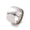 Non-Tarnish 201 Stainless Steel Wide Plain Band Ring for Women RJEW-I089-35P-1