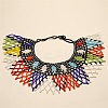 Ethnic Style Glass Seed Beaded Tassel Collar Choker Necklaces for Women FS-WGA40E8-02-1
