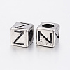 304 Stainless Steel Large Hole Letter European Beads STAS-H428-01AS-Z-2
