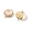 Natural Rose Quartz Faceted Connector Charms G-H323-03G-15-2