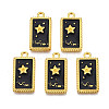 Rack Plating Golden Alloy Enamel Pendants ENAM-S122-50G-1