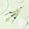 Chakra Natural & Synthetic Gemstone Chips & Alloy Pendant Decorations HJEW-FS00024-8