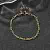304 Stainless Steel Paperclip Chain Bracelets for Women Men BJEW-A050-03G-1