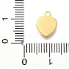 Ion Plating(IP) 304 Stainless Steel Pave Shell Heart Charms STAS-K263-72G-3