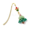 Glass Christmas Tree Charms Bookmarks AJEW-MZ00006-2