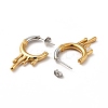 Two Tone 304 Stainless Steel Melting Dripping Stud Earrings LS-EJEW-F289-02GP-2