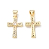 Eco-Friendly Rack Plating Brass Micro Pave Cubic Zirconia Pendants KK-F845-30G-1