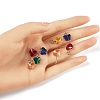 16Pcs 8 Colors Faceted Transparent Glass Charms GLAA-FP0001-14-4