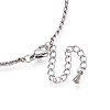 304 Stainless Steel Crystal Rhinestone Rectangle Link Chain Necklaces NJEW-T016-07S-5
