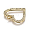 Brass Micro Pave Clear Cubic Zirconia Pendants ZIRC-A011-14G-3