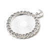 Flat Round Alloy Rhinestone Pendant Cabochon Settings ALRI-T351-01S-2