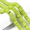 Flat Round Handmade Polymer Clay Beads CLAY-R067-12mm-10-4