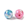 10Pcs UV Plating Colours Acrylic Beads OACR-S146-01E-3