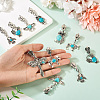 14Pcs 7 Styles Alloy & Synthetic Turquoise Zipper Sliders HJEW-TAC0101-6