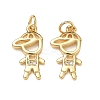 Brass Micro Pave Clear Cubic Zirconia Pendants CU-CBA9AFC-01G-21-1