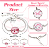 12Pcs 3 Colors Word HOPE Glass Link Bracelets BJEW-NB0001-12-2