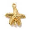 Rack Plating Brass Starfish Connector Charms Links KK-U027-03G-1