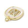 Rack Plating Brass Micro Pave Clear Cubic Zirconia Pendants KK-E102-33G-N-2