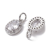 Brass Micro Pave Clear Cubic Zirconia Charms KK-K360-17P-2