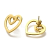 Ion Plating(IP) 304 Stainless Steel Heart Stud Earrings EJEW-C118-03A-2