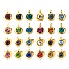36Pcs 12 Colors 304 Stainless Steel Rhinestone Charms STAS-LS0001-29G-1