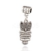 Owl Tibetan Style Alloy European Dangle Charms LS-PALLOY-I115-14AS-1