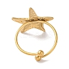 Ion Plating (IP) 304 Stainless Steel Starfish Open Cuff Rings for Women LS-RJEW-M167-08E-G-3