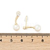 Round Brass Clear Cubic Zirconia Stud Earrings KK-D301-17G-3