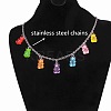 Stainless Steel & Resin Bear Tassel Necklaces for Women FS-WG1AE8B-01-1