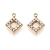 304 Stainless Steel Micro Pave Cubic Zirconia Charms STAS-N115-47G-1