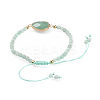 Adjustable Natural Green Aventurine Braided Bead Bracelets BJEW-JB04559-03-3