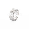 Non-Tarnish 304 Stainless Steel Grooved Open Cuff Ring for Women RJEW-S405-241P-3