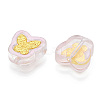 Electroplate Transparent Handmade Lampwork Beads LAMP-Q032-04E-2
