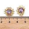Brass Pave Cubic Zirconia Beads KK-A286-15G-02-3