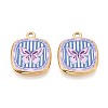 Printed Style 304 Stainless Steel Square Pendants STAS-T071-25C-G-1