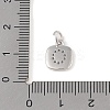 Rack Plating Brass Micro Pave CLear Cubic Zirconia Charms KK-E110-14P-O-3