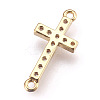 Brass Micro Pave Cubic Zirconia Links X-ZIRC-E152-43G-RS-2