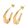 Ion Plating(IP) 304 Stainless Steel Twist Teardrop Stud Earrings EJEW-A104-12G-1