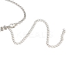 Brass with Crystal Rhinestone Pendants Necklace LS-NJEW-B081-01-3