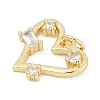 Brass Micro Pave Clear Cubic Zirconia Pendants KK-G522-53G-03-2