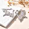 Non-Tarnish 304 Stainless Steel Bat Hoop Earrings for Women LS-EJEW-R156-07P-1
