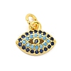 Real 18K Gold Plated Rack Plating Brass Micro Pave Cubic Zirconia Pendants Charms KK-S396-01A-1