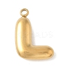 304 Stainless Steel Initial Pendants STAS-S186-12L-G-1
