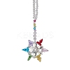 Star Glass Beaded Pendants Decorations HJEW-JM01273-1