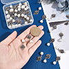 ABS Plastic Imitation Pearl Round Pendants and Tibetan Style Findings FIND-PH0008-82-3