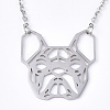 Non-Tarnish 201 Stainless Steel Puppy Pendant Necklaces LS-NJEW-T009-JN041-1-40-1