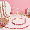 6 Yards 6 Colors Flower Polyester Embroidery Lace Ribbon OCOR-PH0002-17-5